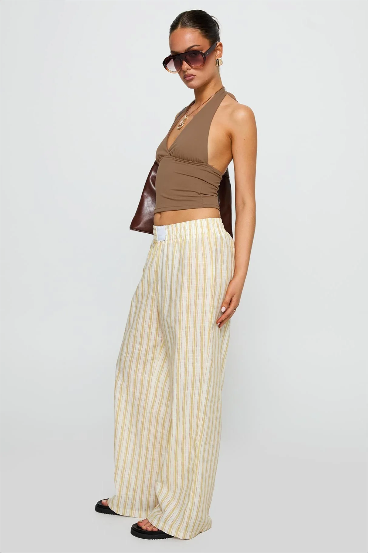 Colorblock Striped Wide-Leg Relaxed Pants - Image 8