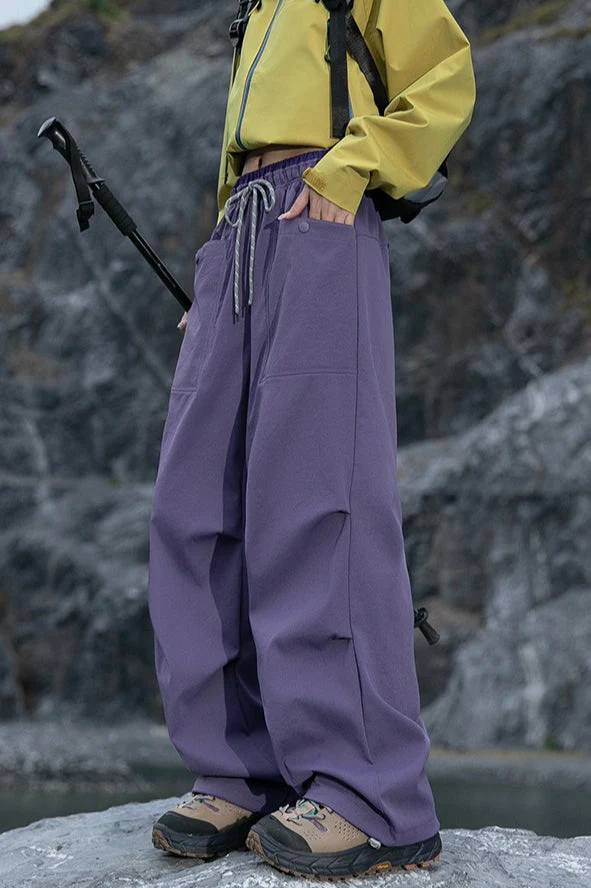 Colorful Quick Dry Cargo Wide Leg Cuffed Pants - Image 2