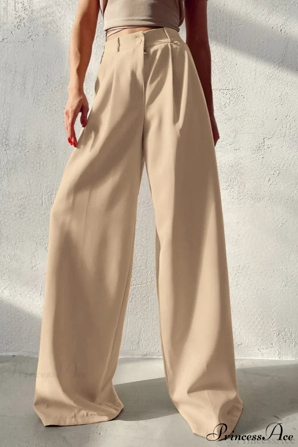 Cooling Silk Wide Leg Casual Pants - Image 2