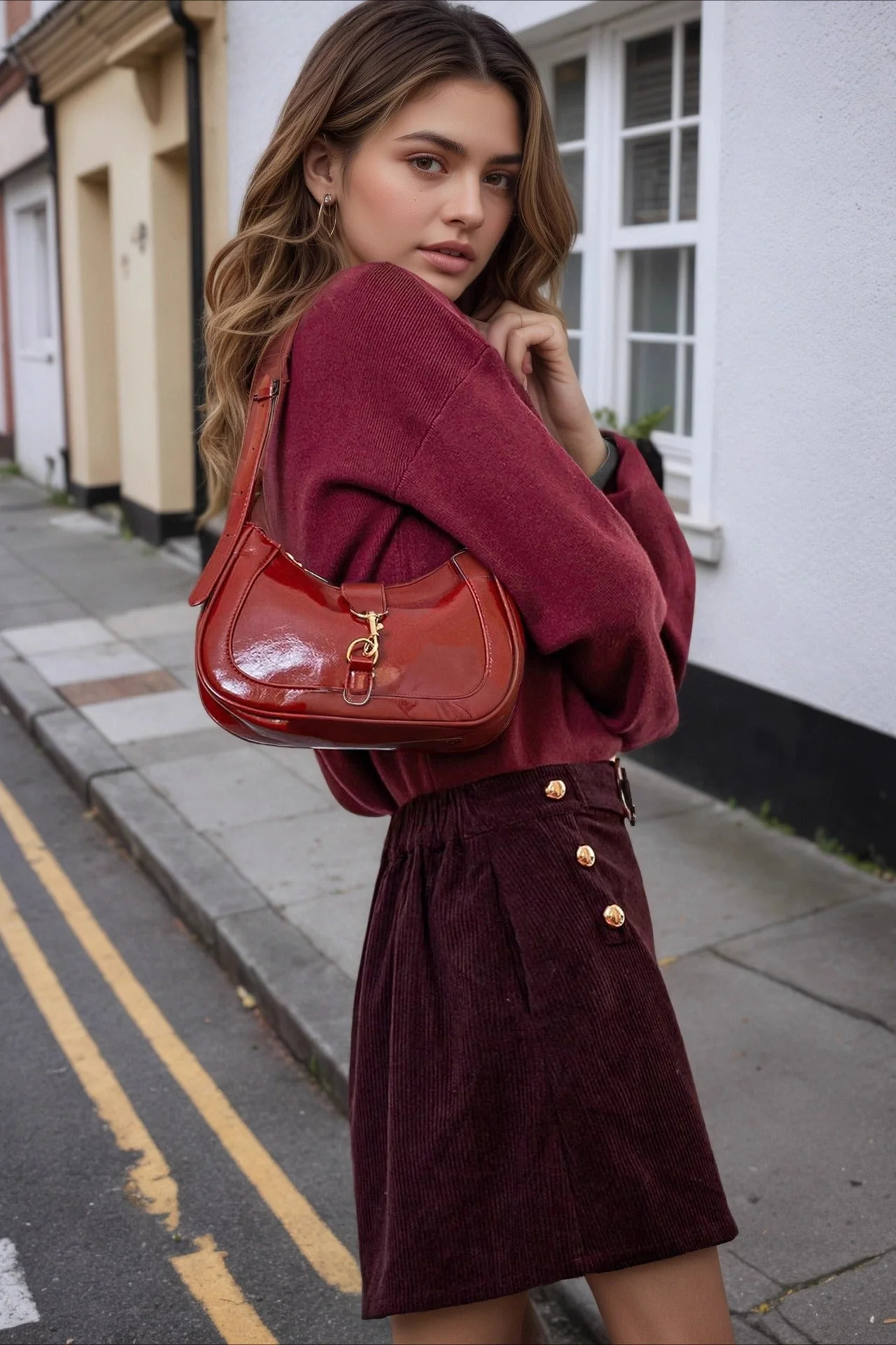 Corduroy A-Line Bodycon Skirt - Image 3