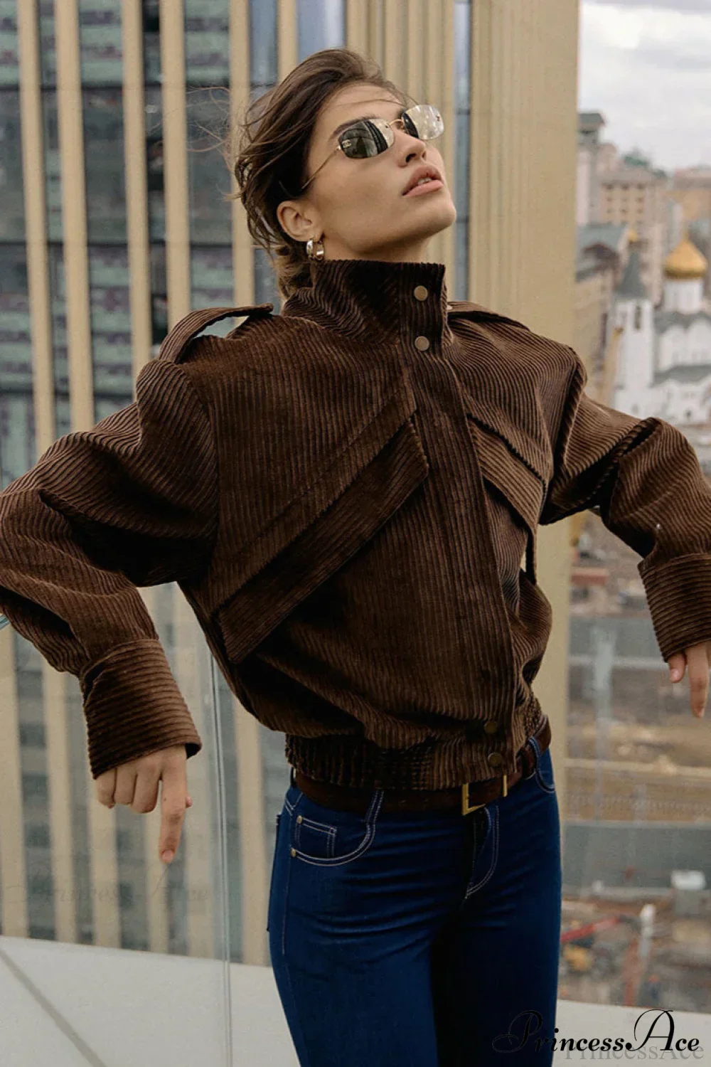Corduroy Biker Style Elegant Casual Coat - Image 3