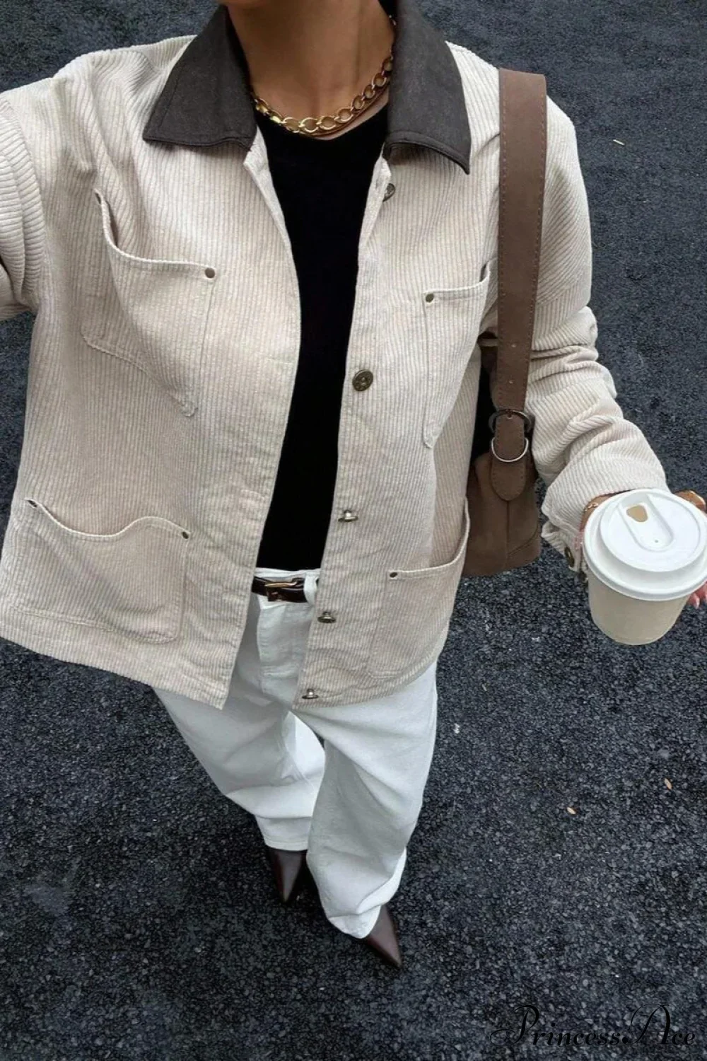 Corduroy Elegant Business Casual Office Coat - Image 3