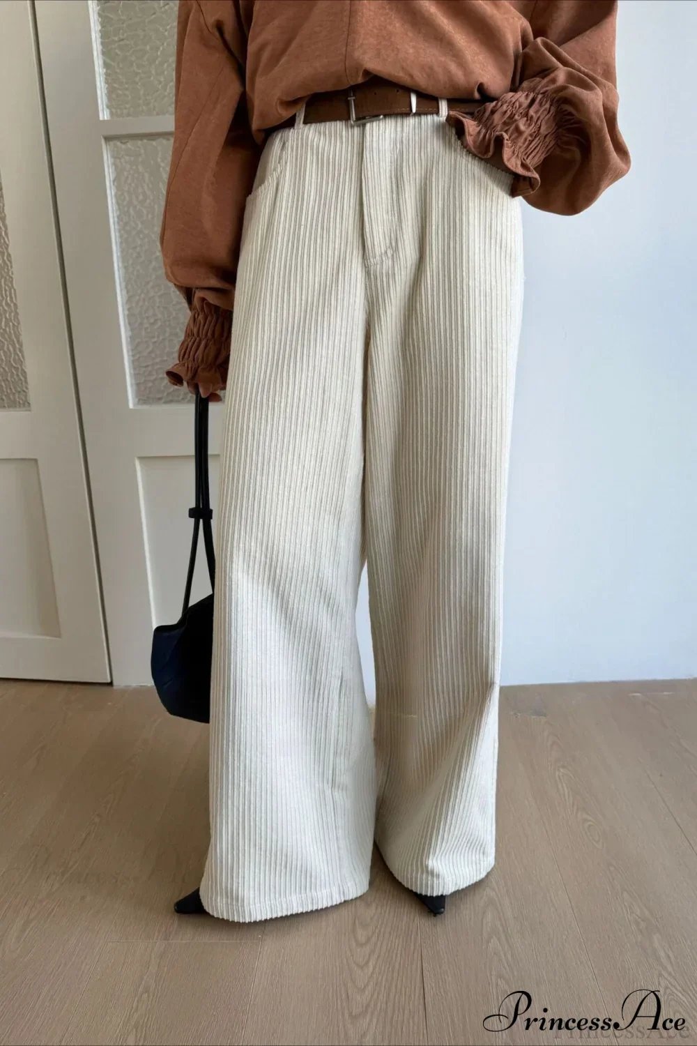 Corduroy High-Waist Wide-Leg Minimal Pants - Image 11