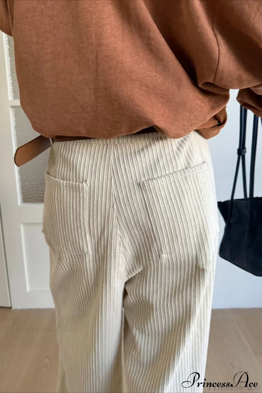 Corduroy High-Waist Wide-Leg Minimal Pants - Image 13