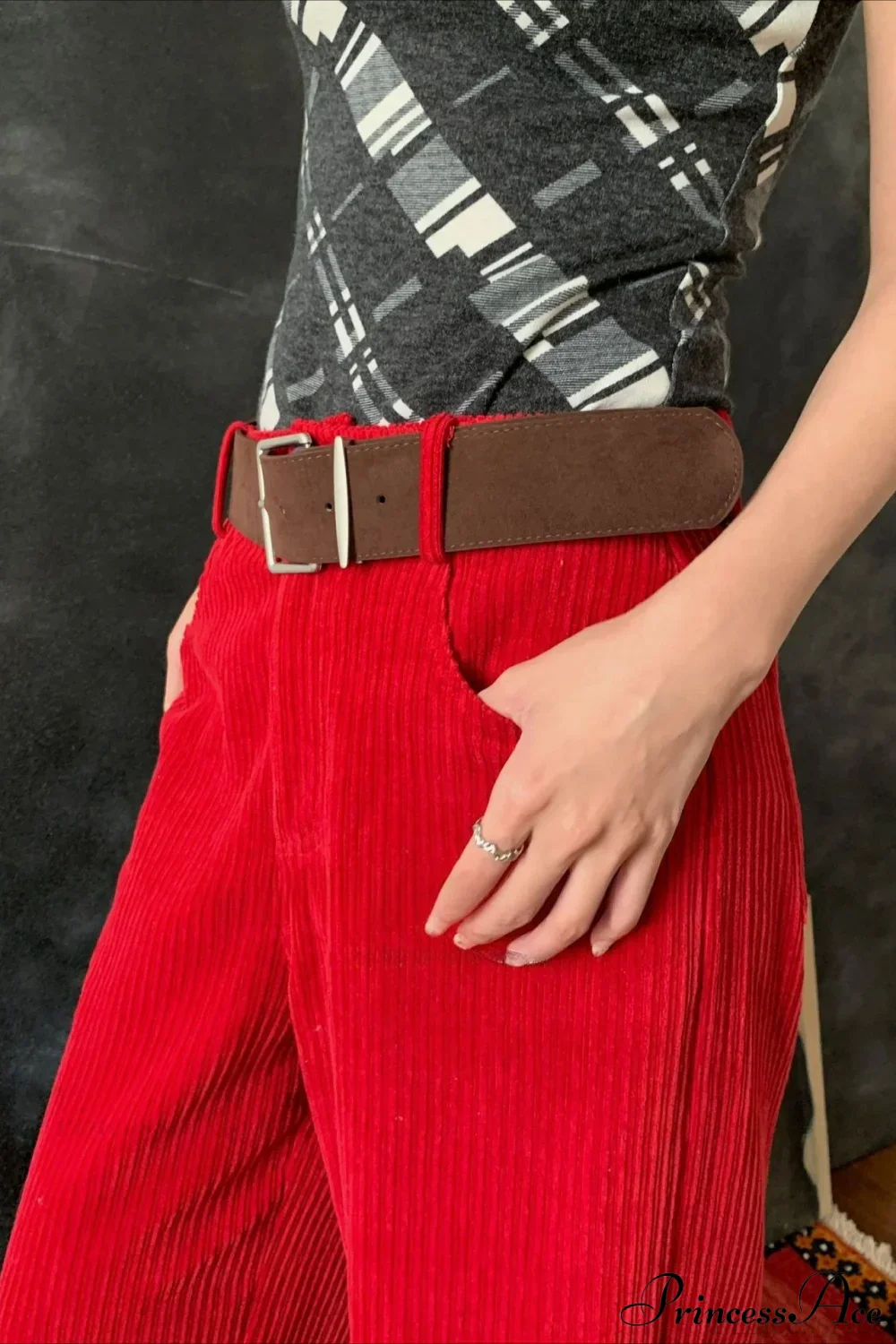 Corduroy High-Waist Wide-Leg Minimal Pants - Image 4