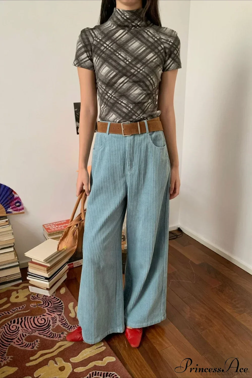 Corduroy High-Waist Wide-Leg Minimal Pants - Image 8