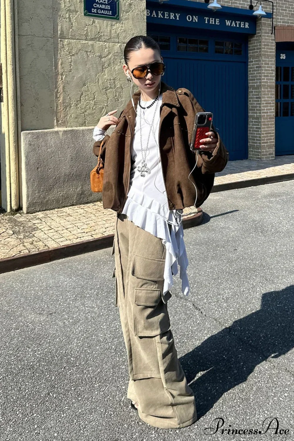 Corduroy Paneled Double Pocket Cargo Pants - Image 5