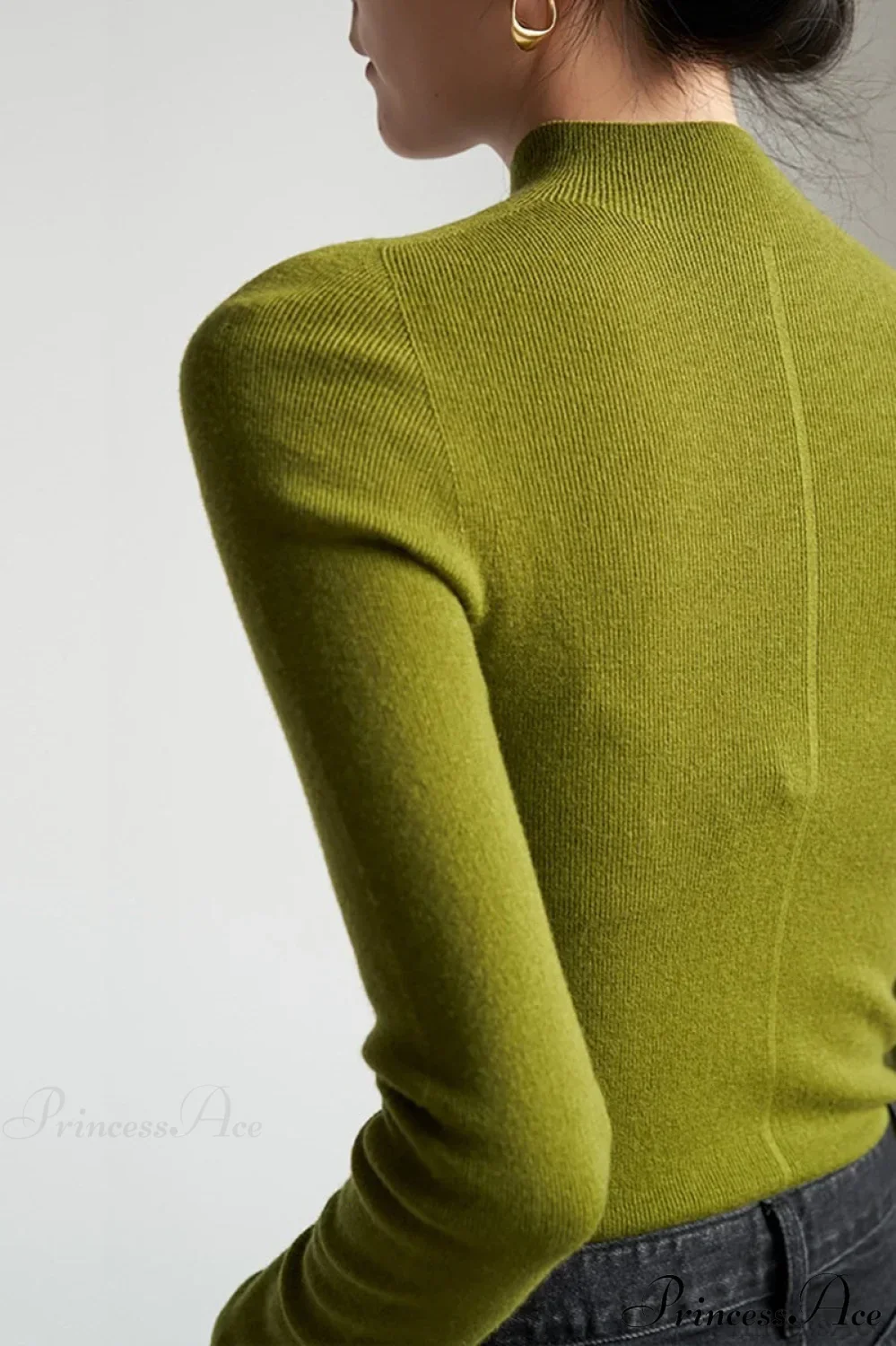 CorpCore Seamless Mock Neck Wool Knit Top - Image 3