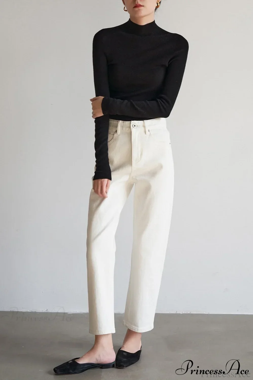 CorpCore Seamless Mock Neck Wool Knit Top - Image 9