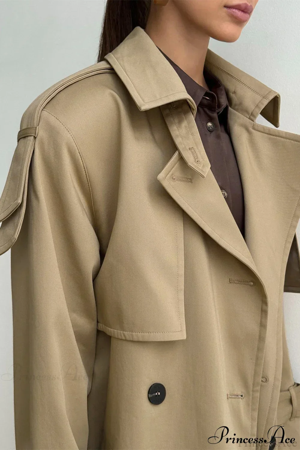 Cotton Belted Oversized Long Trench Overcoat - Image 4