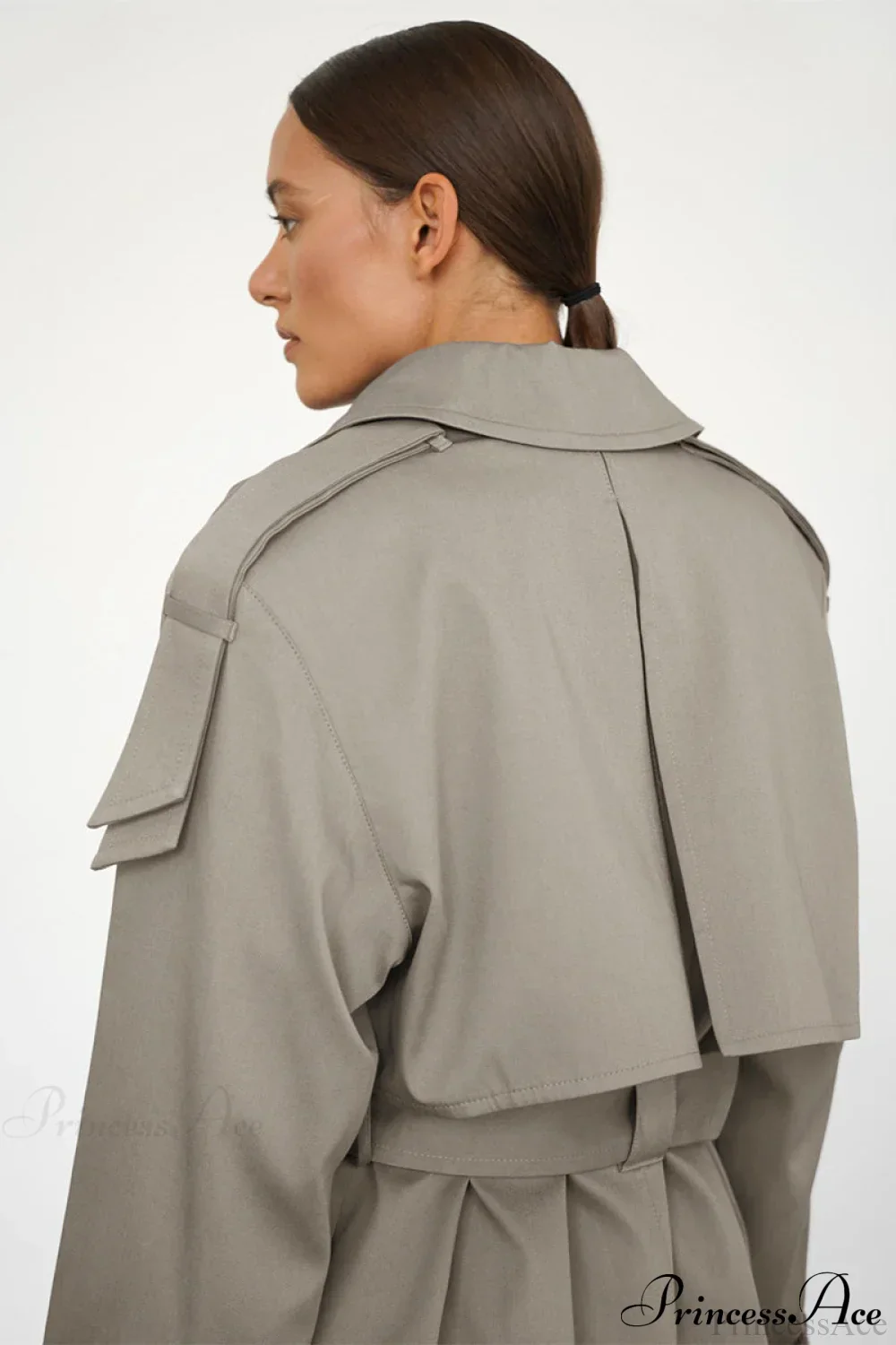 Cotton Belted Oversized Long Trench Overcoat - Image 8