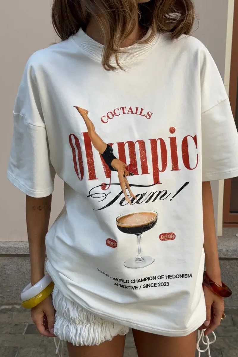 Cotton Fashion Trendy Loose Creative Print T-shirt - Image 4