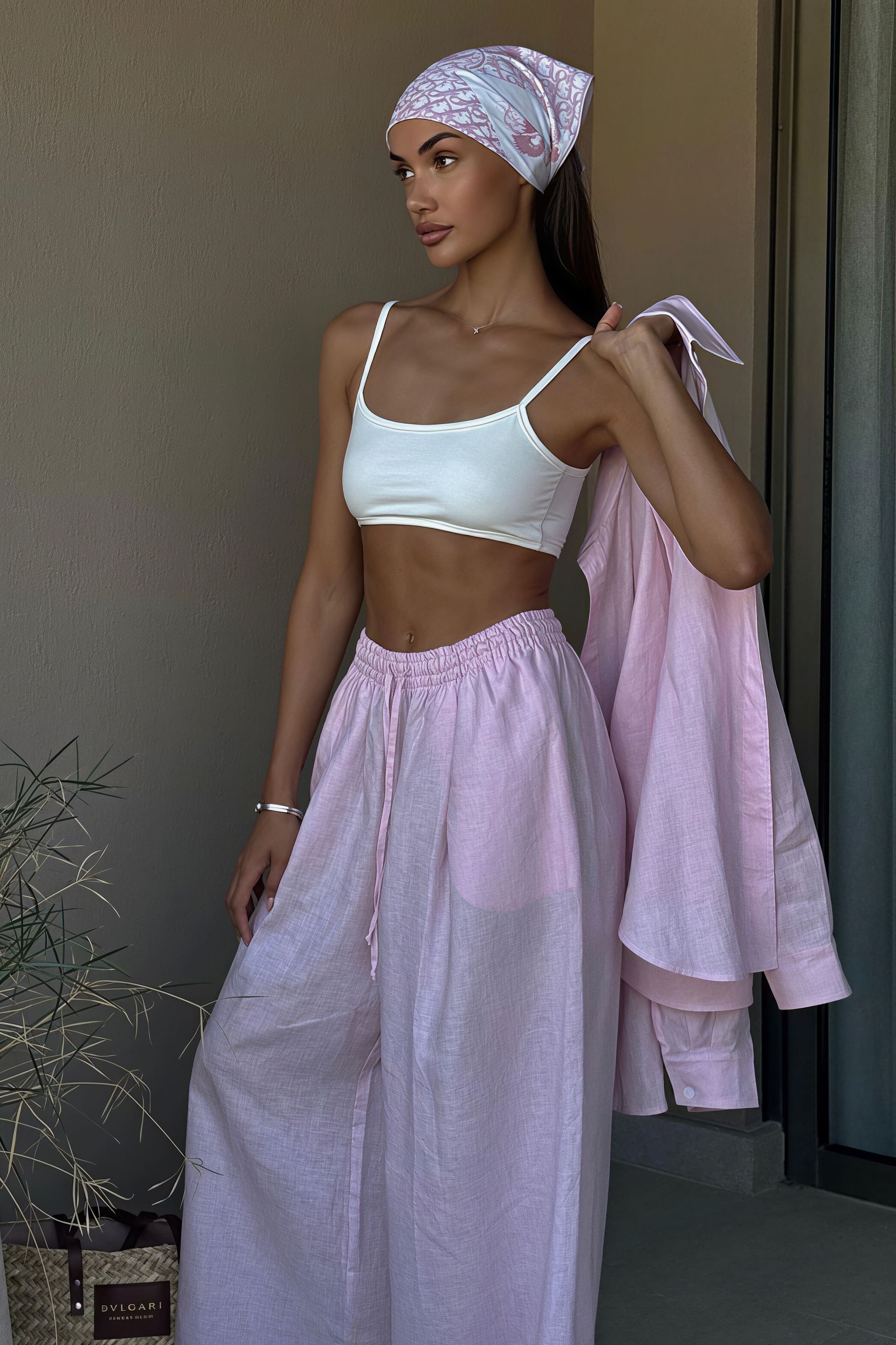 Cotton Loose Long Sleeve Shirt Pants Two Piece Set - Image 3