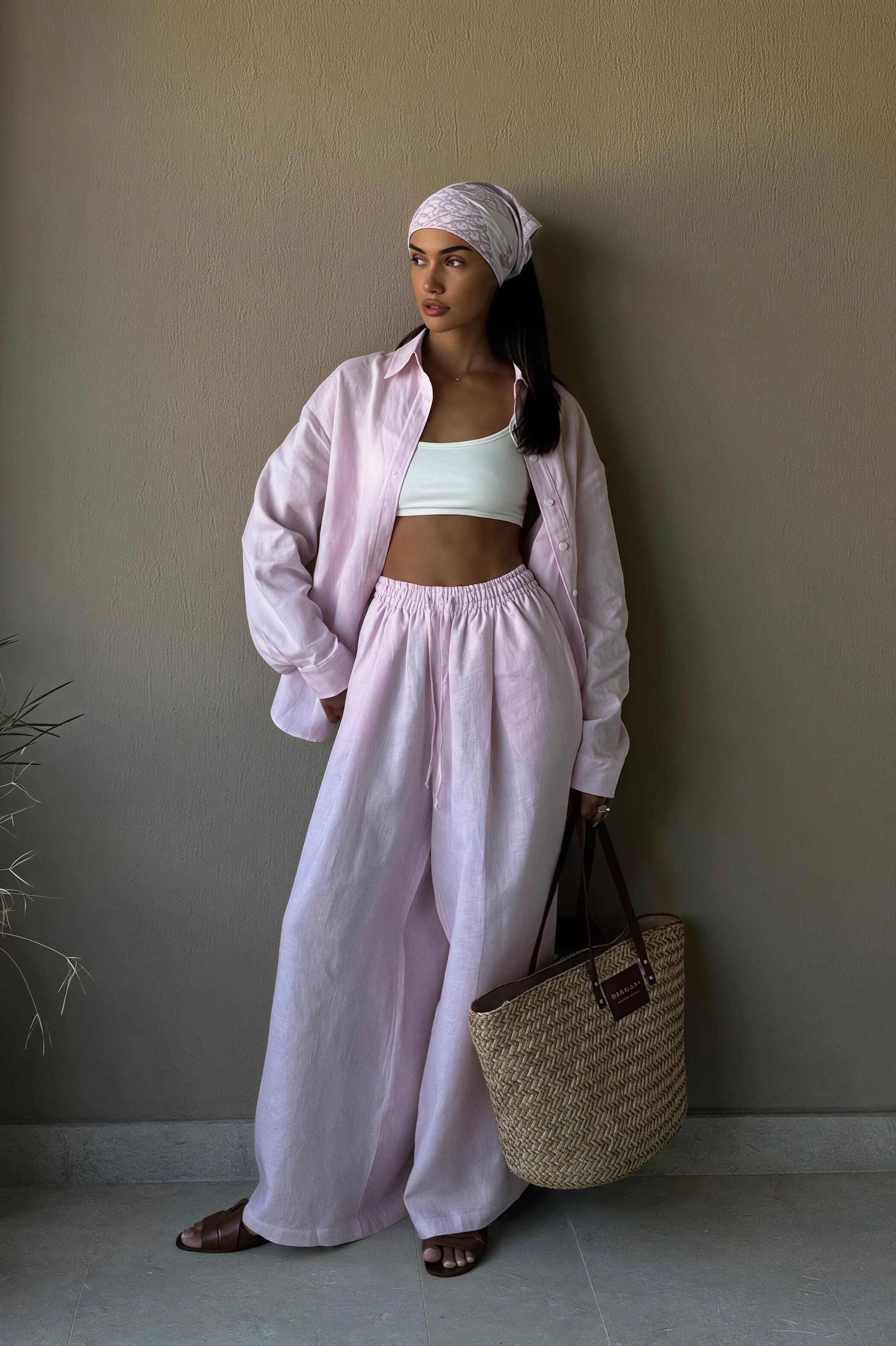 Cotton Loose Long Sleeve Shirt Pants Two Piece Set - Image 7