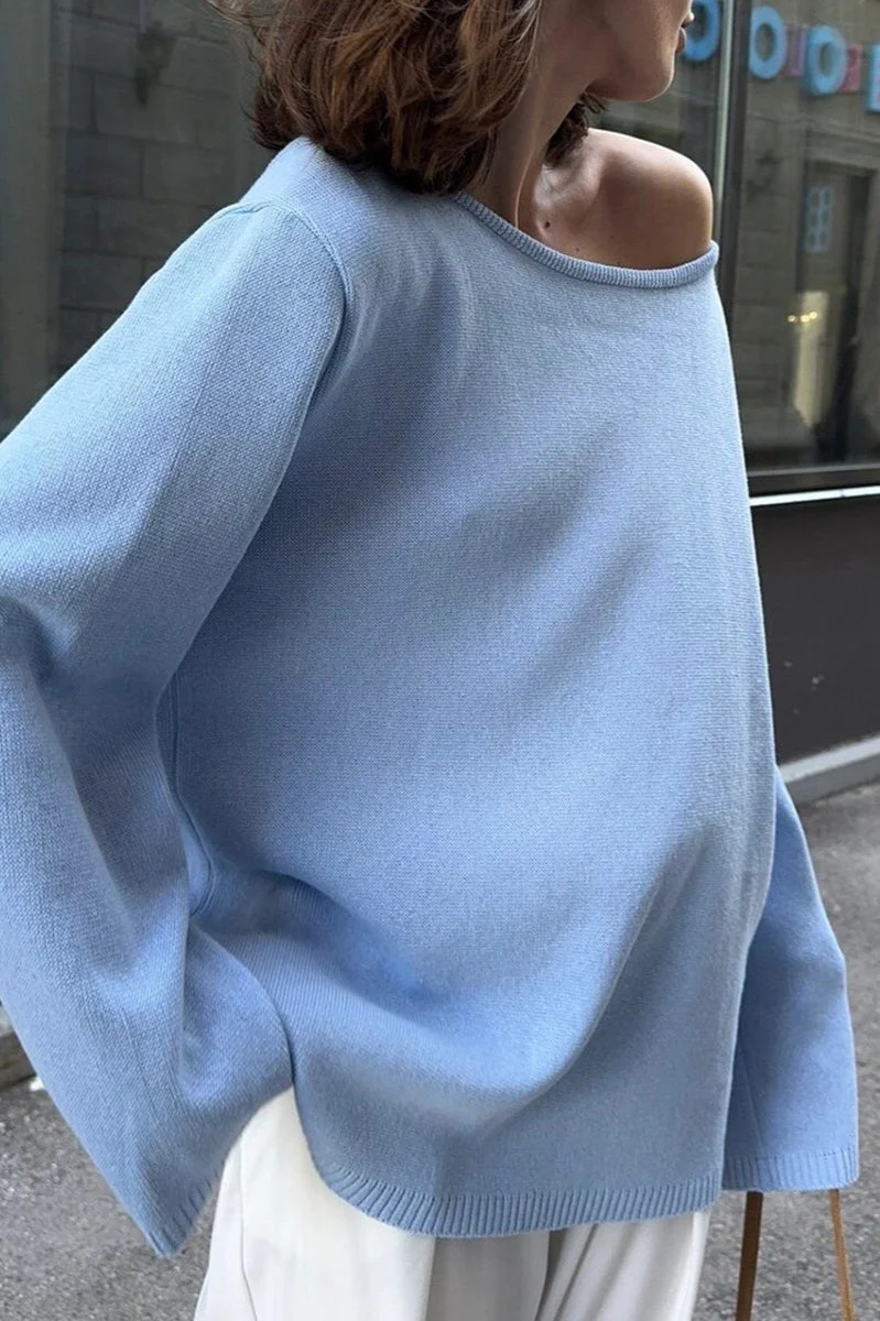 Cotton Pullover Open-Back Loose Sexy Knit Top - Image 5