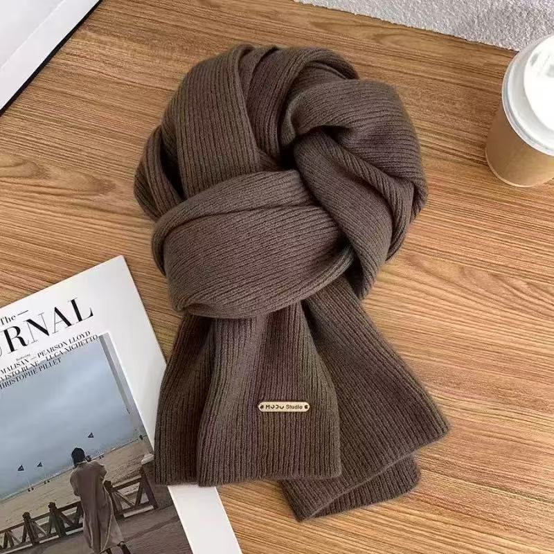 Cozy Ribbed Knit Solid Scarf - Image 2