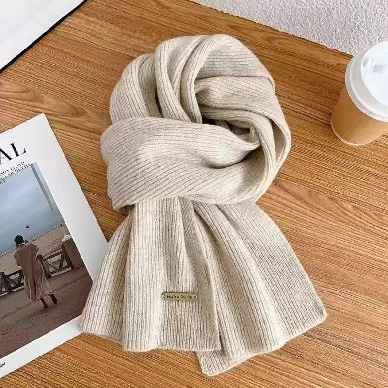 Cozy Ribbed Knit Solid Scarf - Image 4