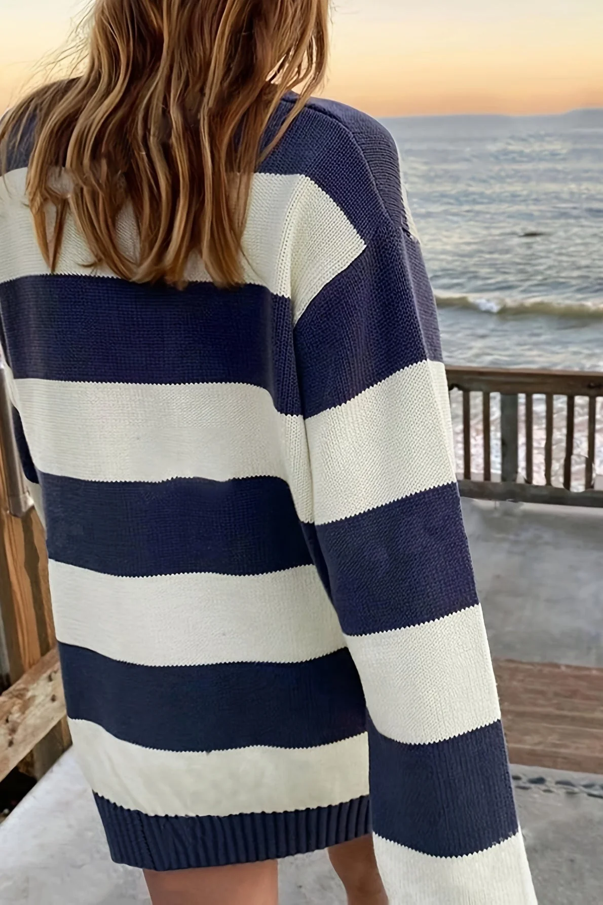 Crew Neck Casual Loose Knit Pullover Sweater - Image 2