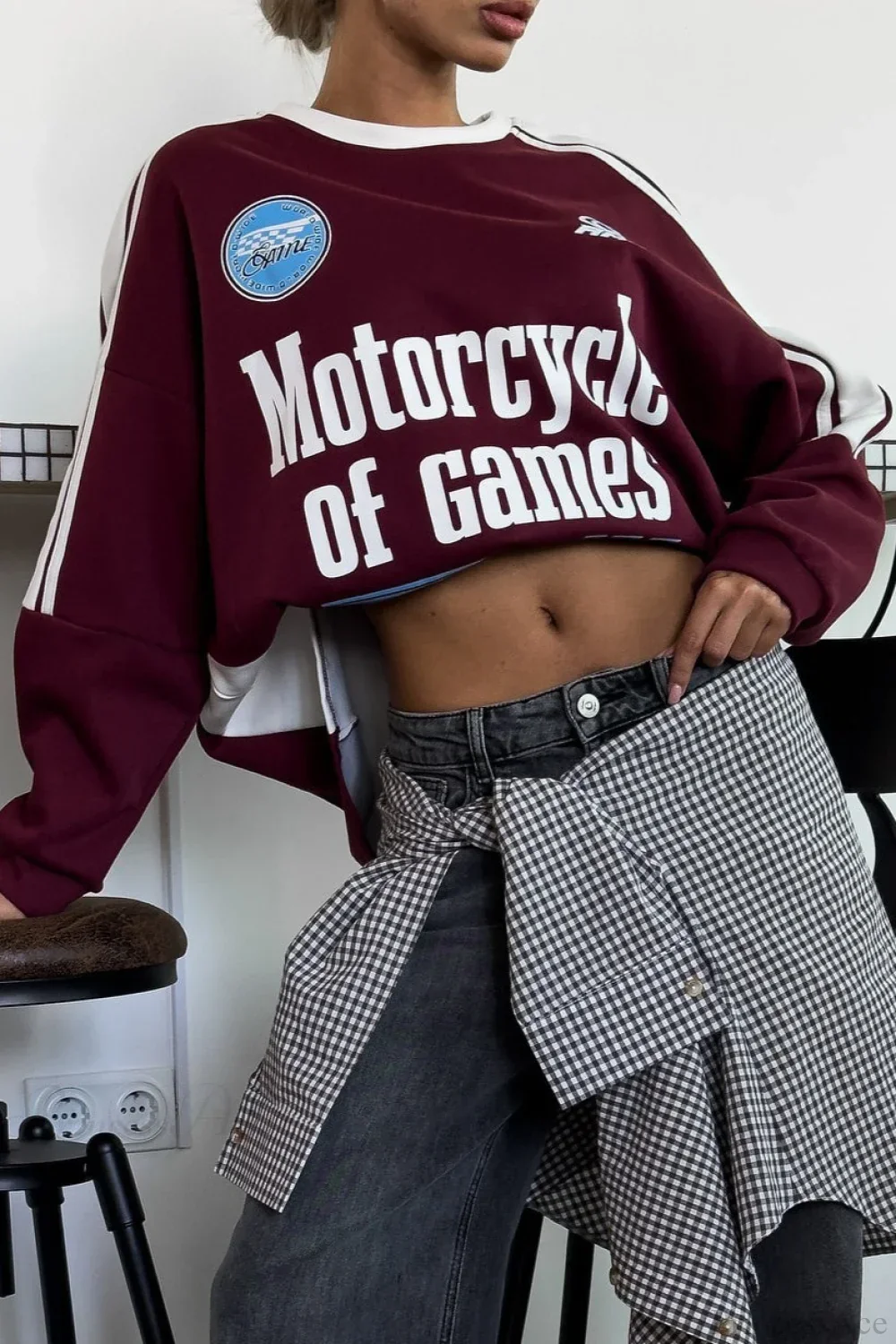 Crew Neck Letter Printed Chic Oversized Sweatshirt - Image 3