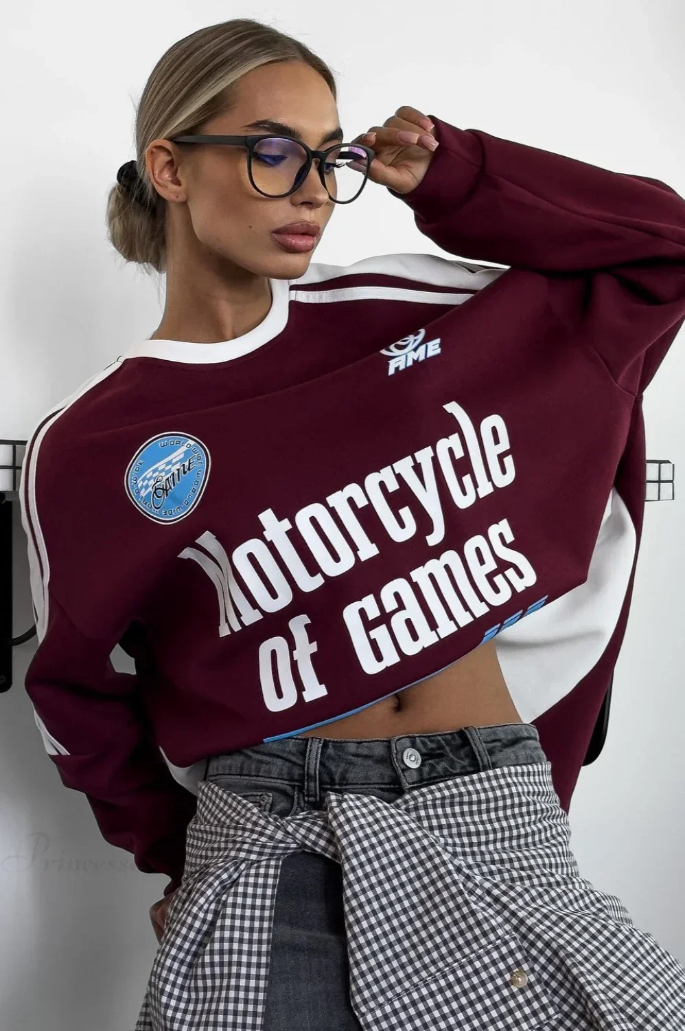 Crew Neck Letter Printed Chic Oversized Sweatshirt - Image 4
