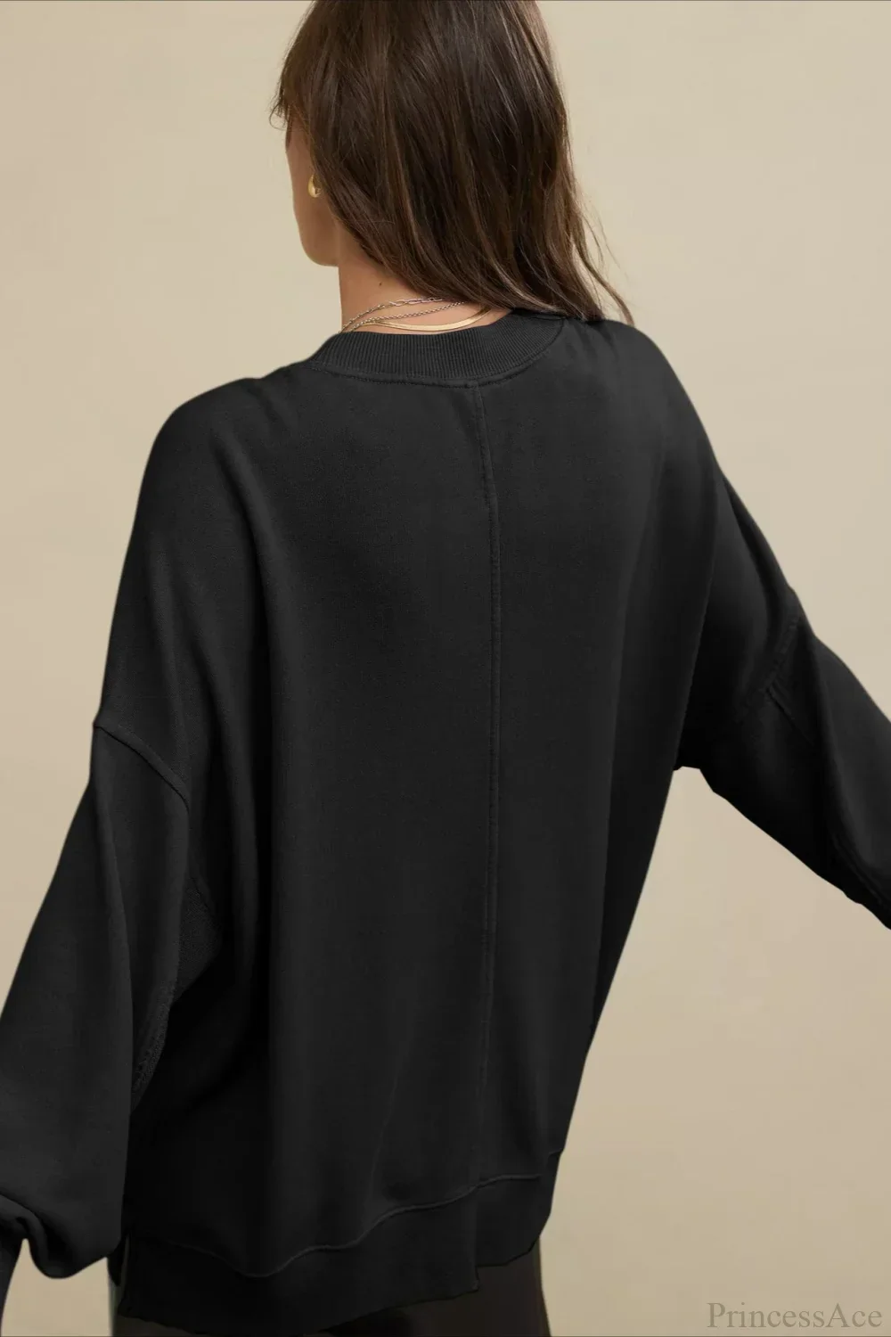 Crew Neck Solid Minimalist Relaxed Sweatshirt - Image 13