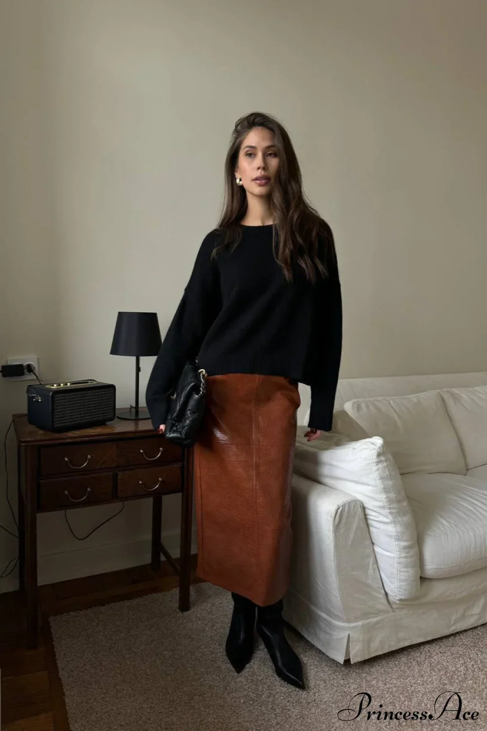 Crew Neck Thick Solid Short Sweater - Image 8