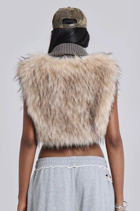 Cropped Faux Fur Vintage Vest - Image 4