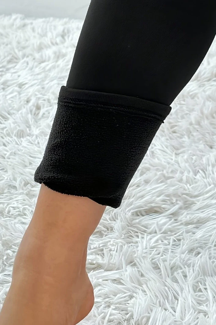 Cross Front Fleece Lined Booty Lifting Thermal Leggings - Image 4
