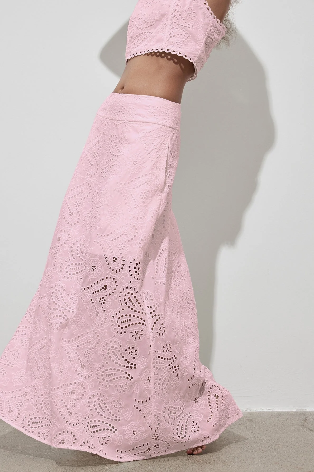Cutout Allover Embroidered Maxi Skirt - Image 10