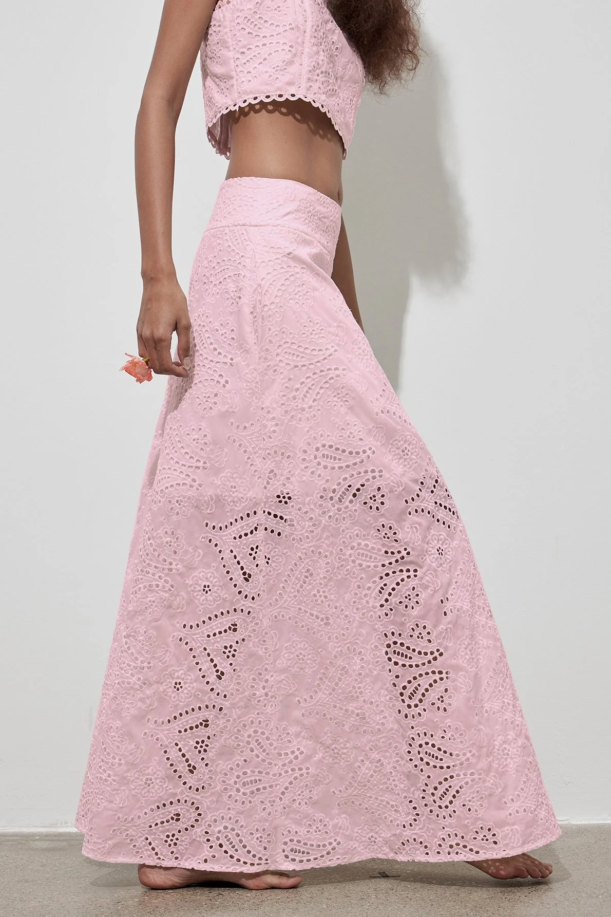 Cutout Allover Embroidered Maxi Skirt - Image 11