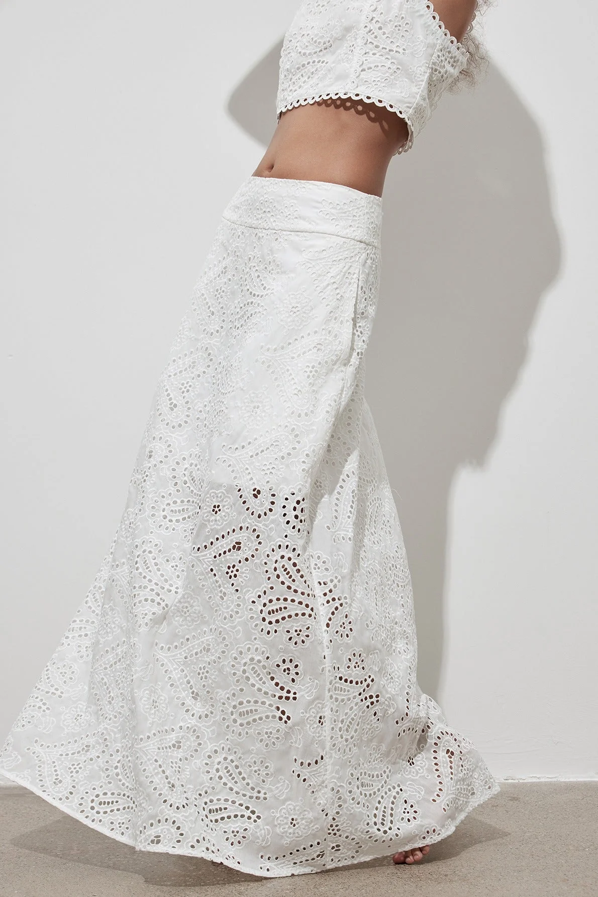 Cutout Allover Embroidered Maxi Skirt - Image 2