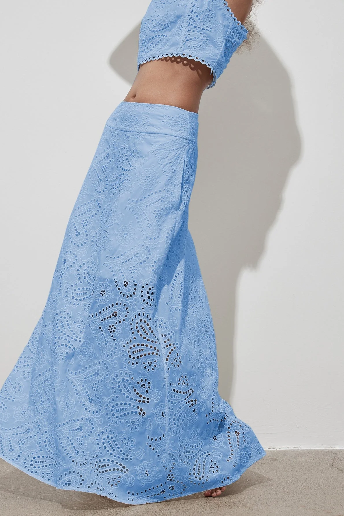 Cutout Allover Embroidered Maxi Skirt - Image 5