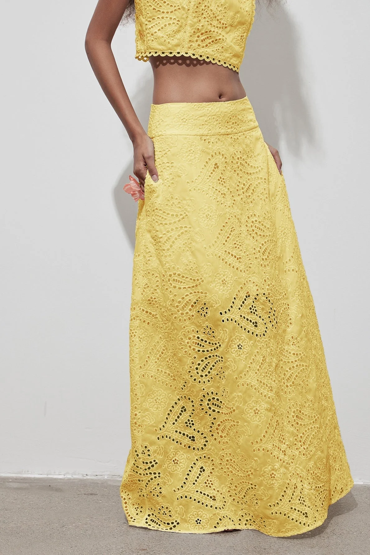 Cutout Allover Embroidered Maxi Skirt - Image 6