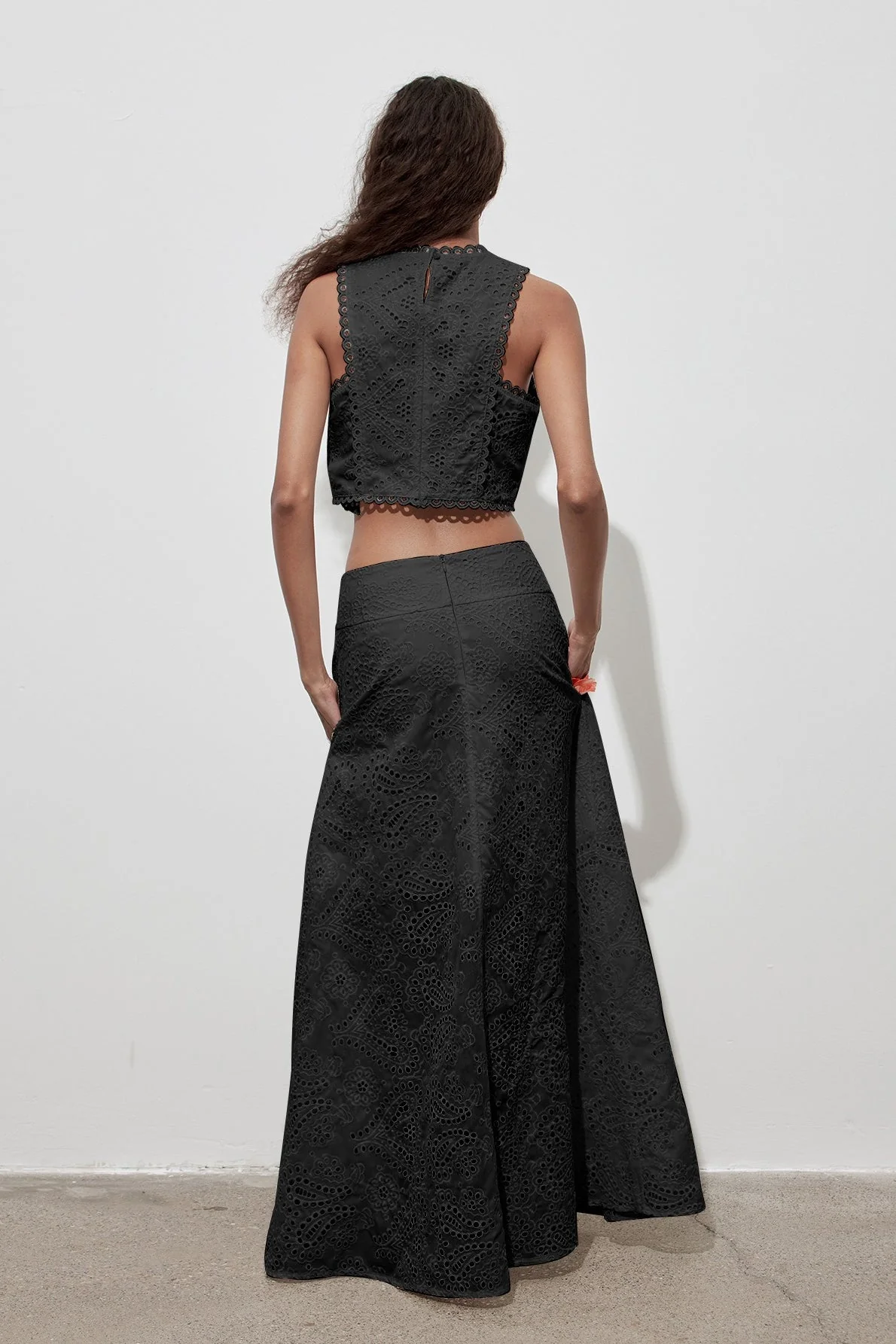 Cutout Allover Embroidered Maxi Skirt - Image 9