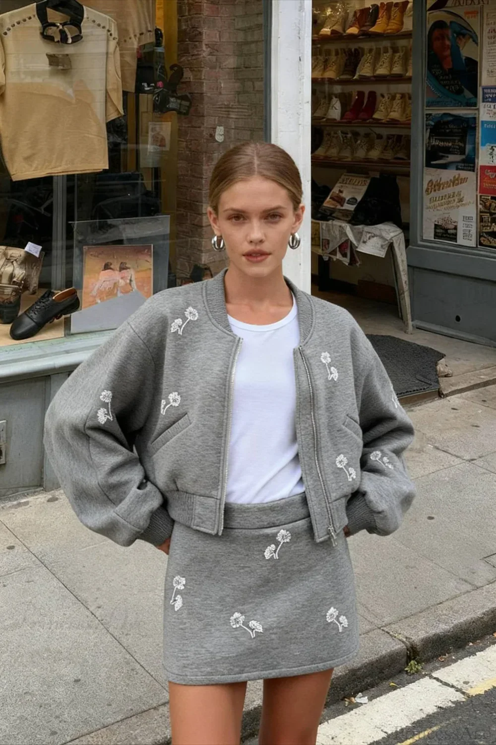 Dandelion Print Sweatshirt Loose Two Piece Set - Image 2