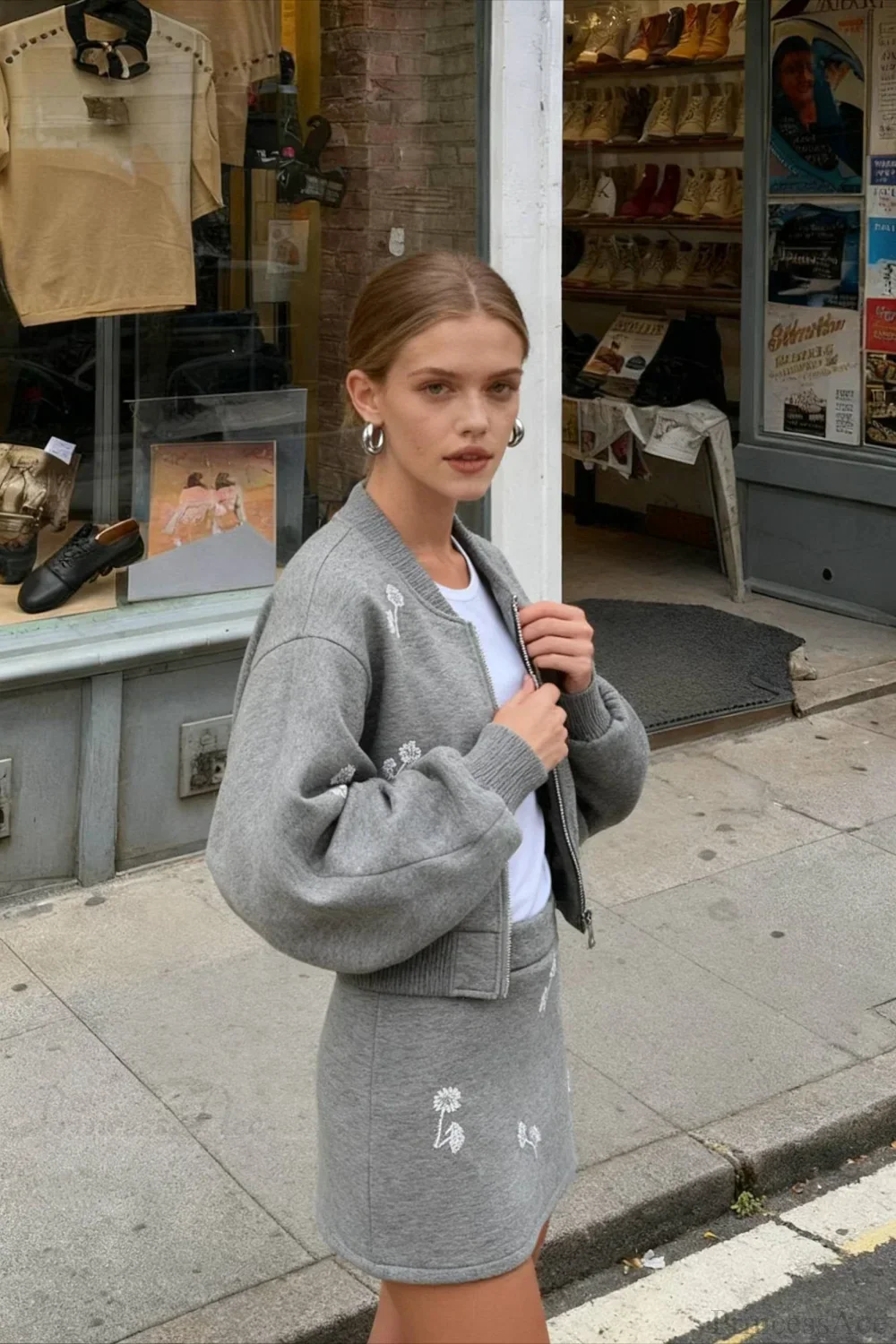 Dandelion Print Sweatshirt Loose Two Piece Set - Image 3