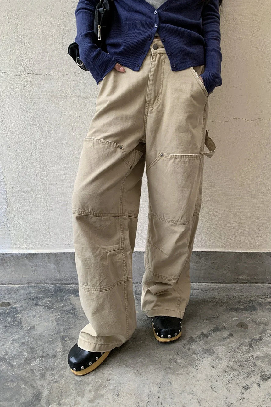 Deconstructed Paneled Cargo Straight Leg Jeans - Image 2