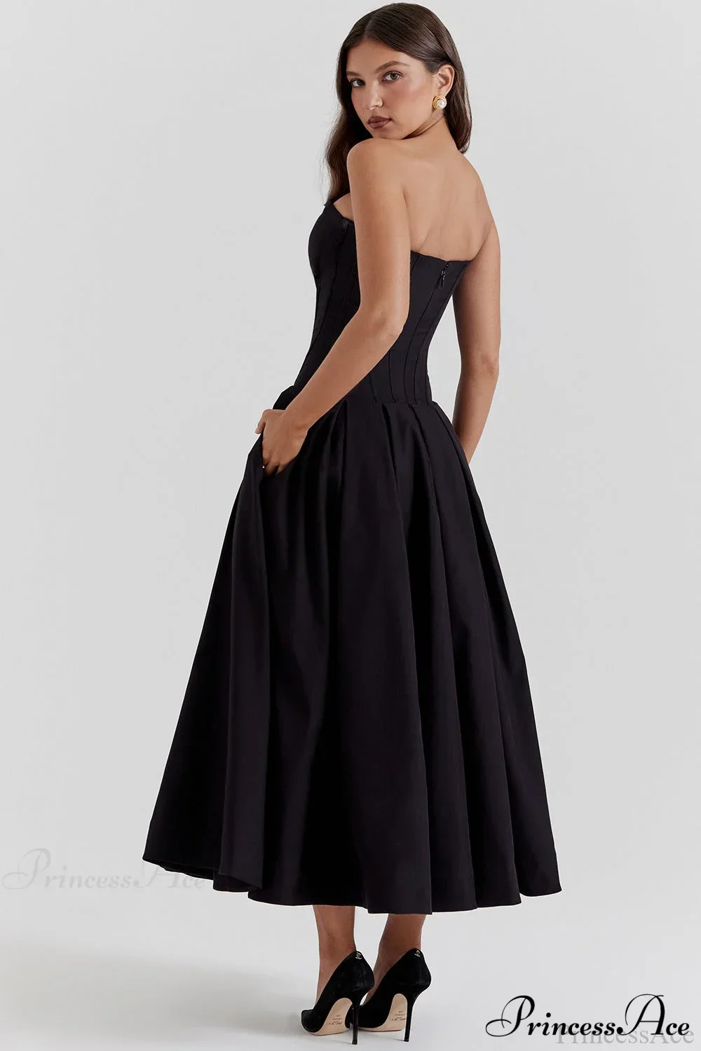 Deep V Strapless Bodycon Low-Waist Party Dress - Image 6