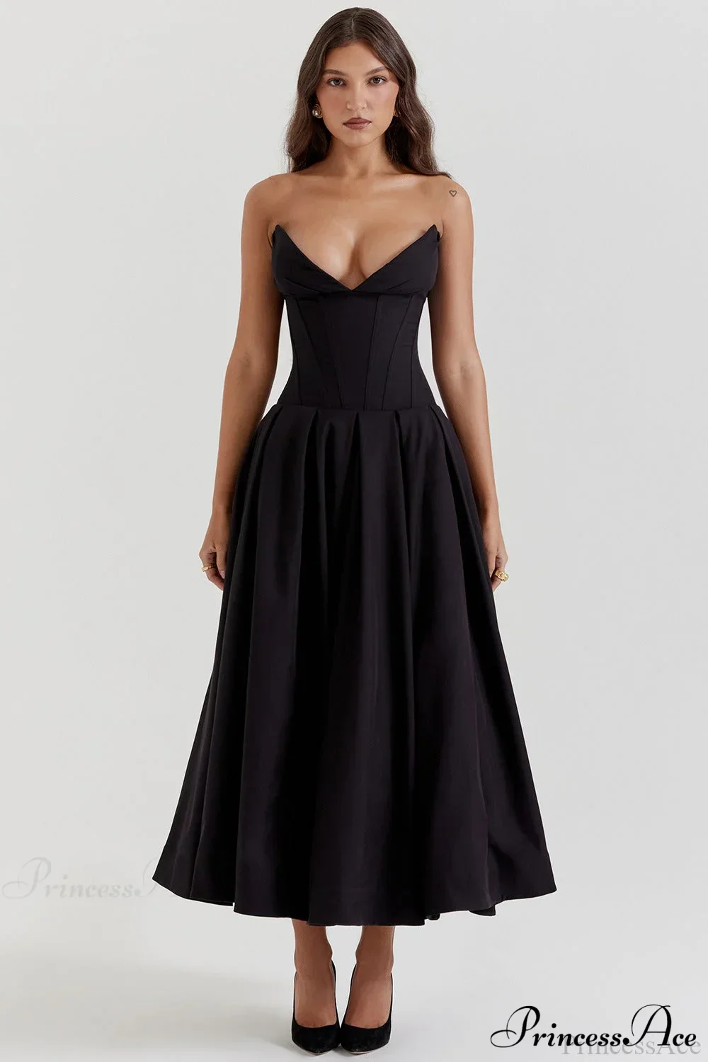 Deep V Strapless Bodycon Low-Waist Party Dress - Image 7