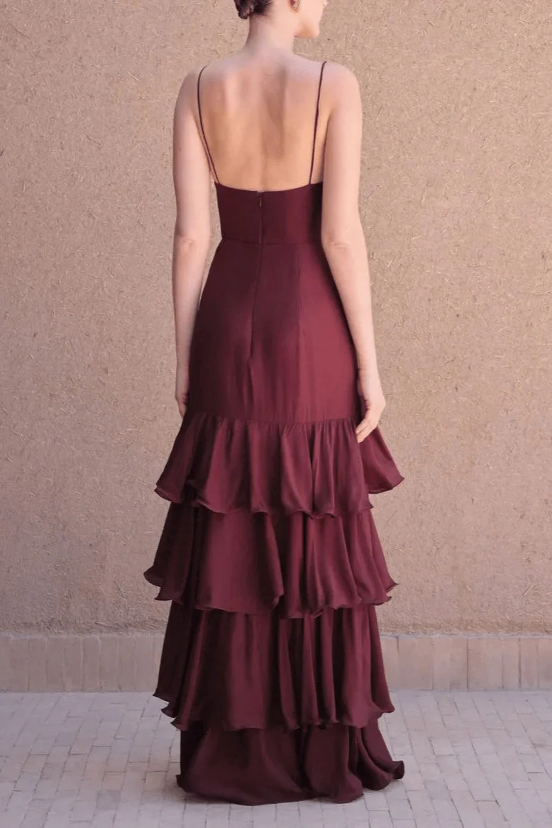 Deep V Tube Waist Cami Cake Maxi Dress - Image 5