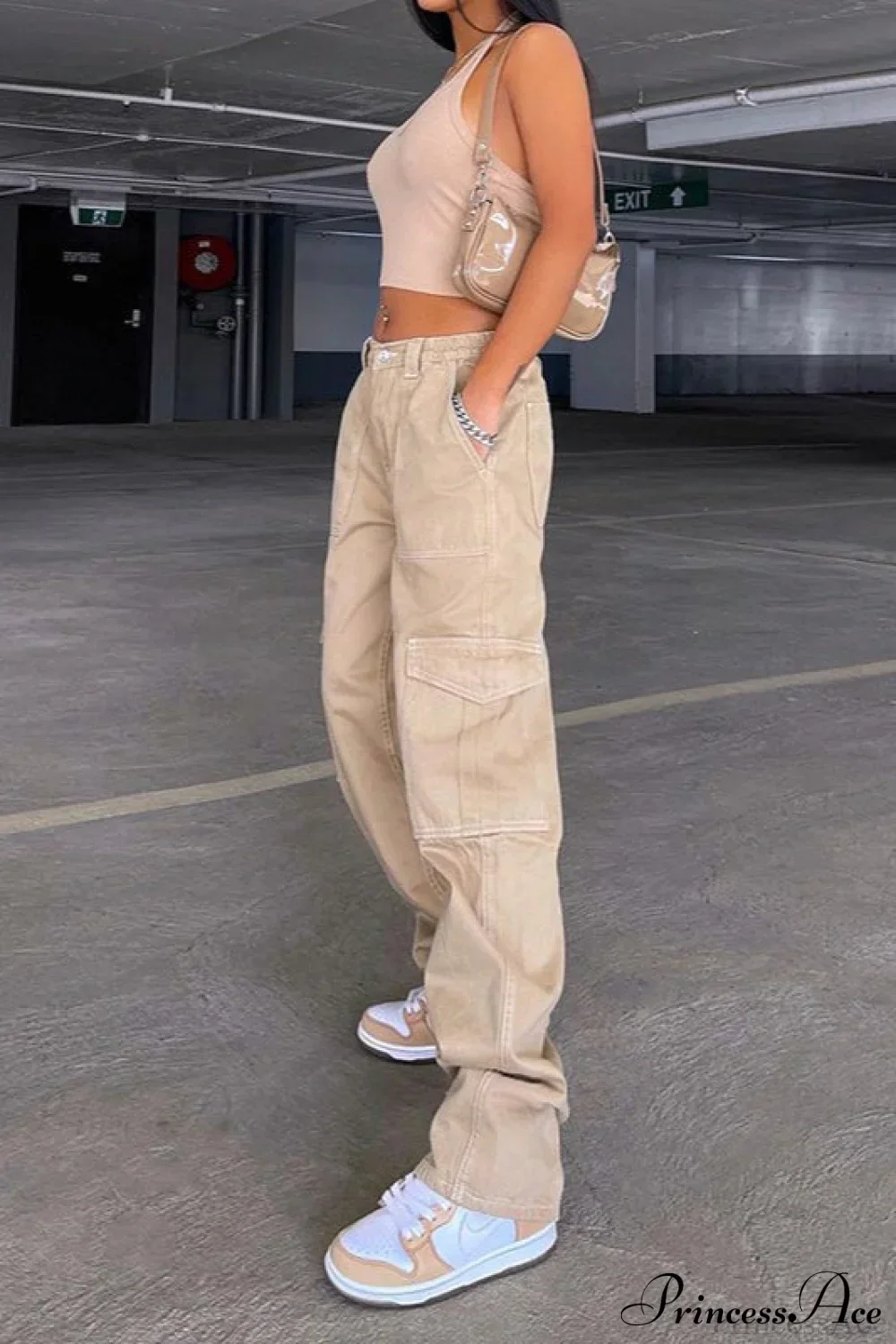 Denim Street Multi-Pocket High Waist Cargo Pants - Image 2