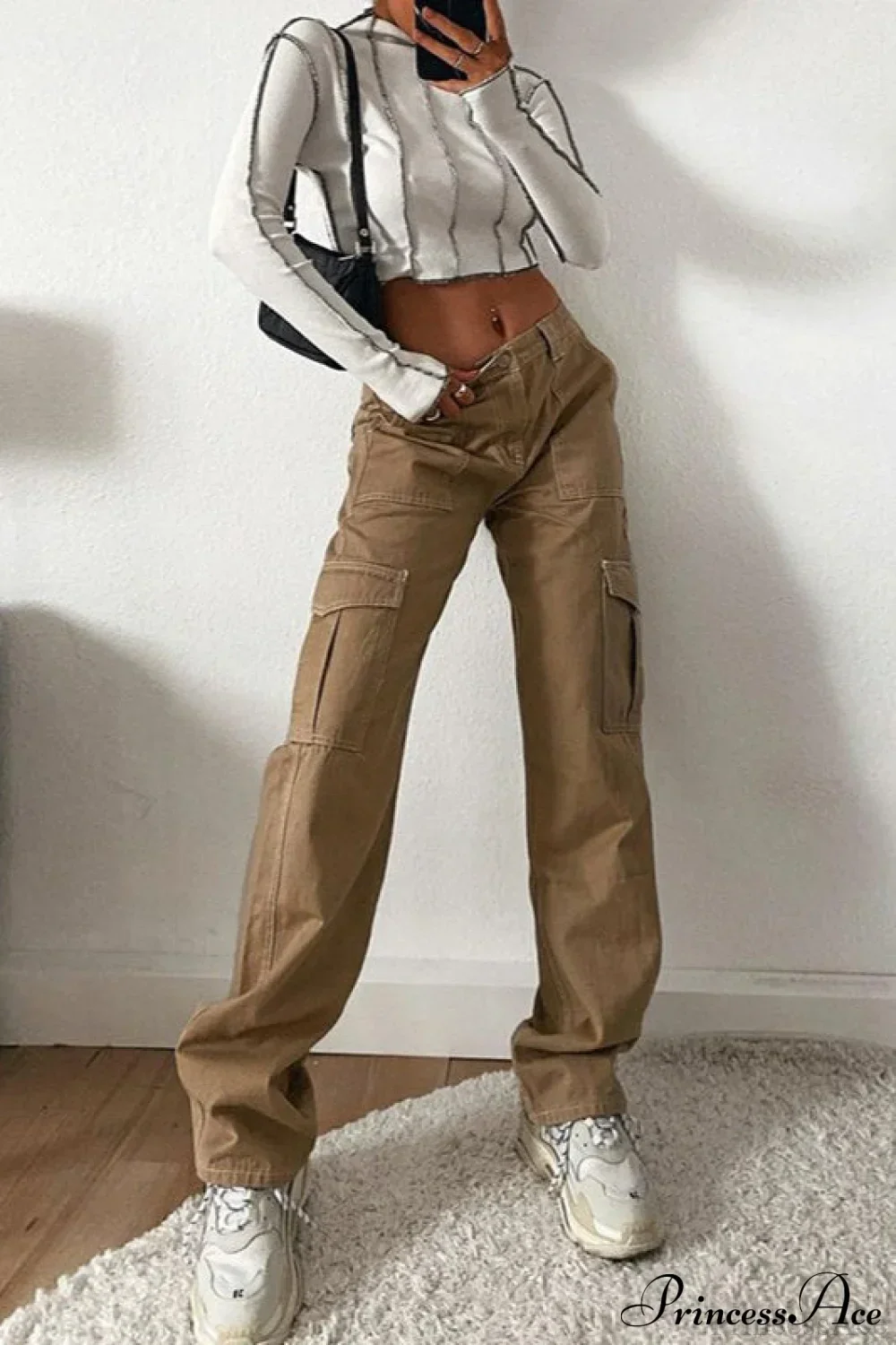 Denim Street Multi-Pocket High Waist Cargo Pants - Image 3