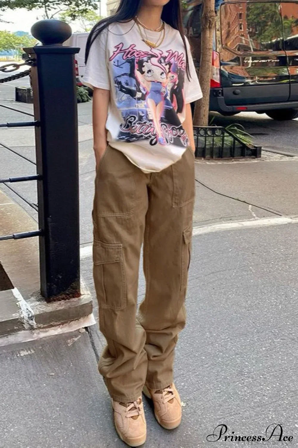Denim Street Multi-Pocket High Waist Cargo Pants - Image 4