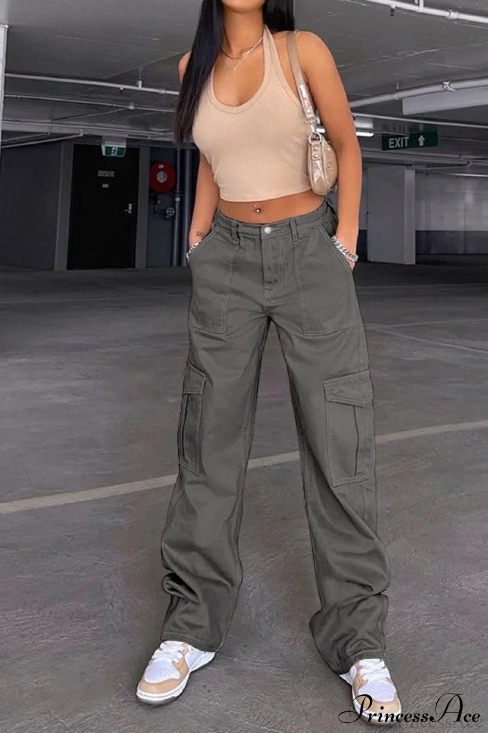 Denim Street Multi-Pocket High Waist Cargo Pants - Image 5