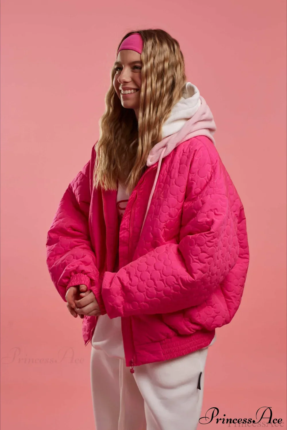 Detachable Hood Color-Block Paneled Padded Hoodie - Image 5