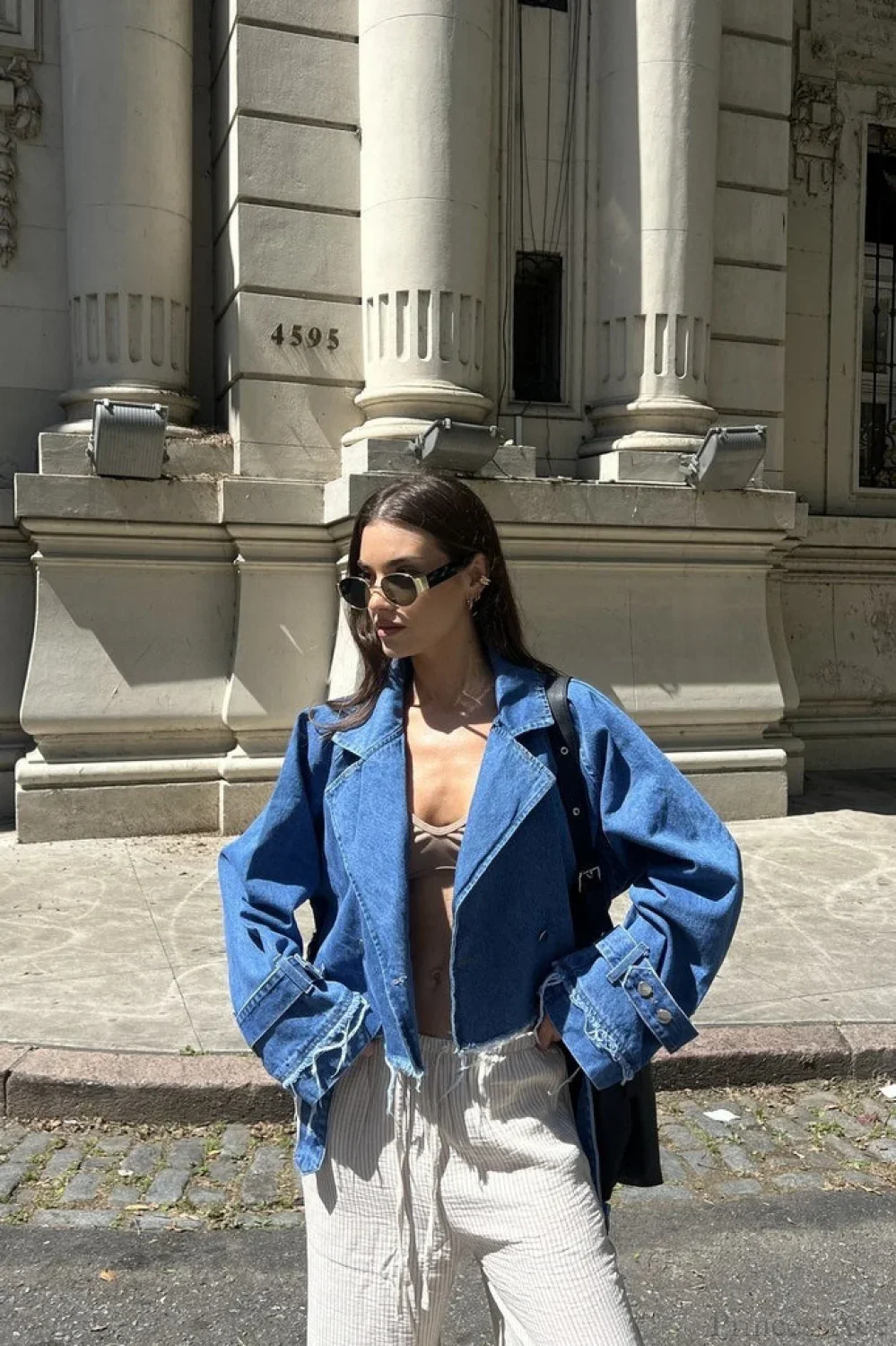 Distressed Lapel Denim Chic Jacket - Image 5