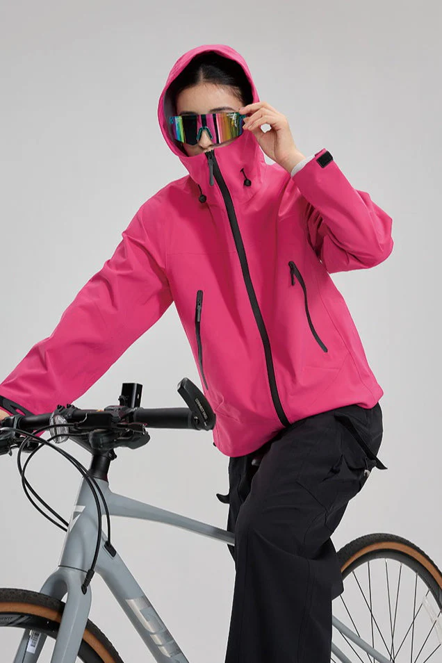 Dopamine Color Block Taped Seam Windproof Waterproof Hiking Jacket - Image 5
