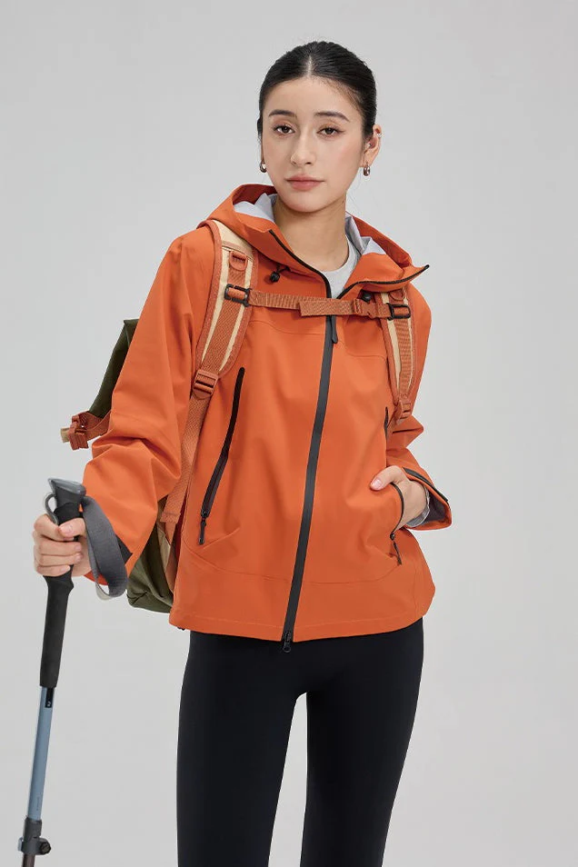 Dopamine Color Block Taped Seam Windproof Waterproof Hiking Jacket - Image 8