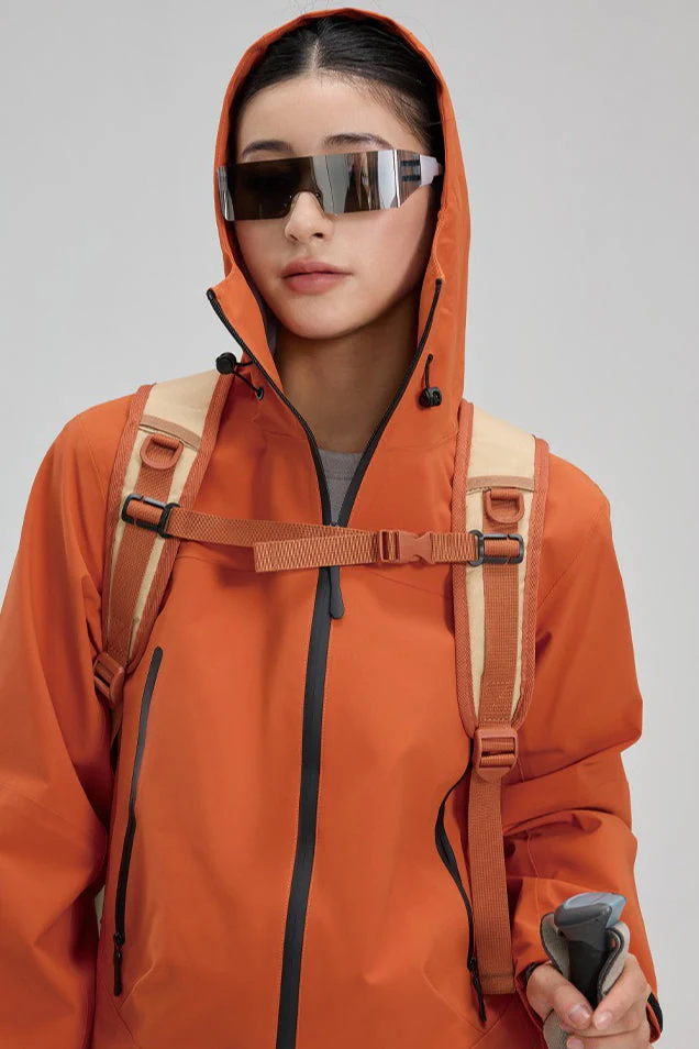 Dopamine Color Block Taped Seam Windproof Waterproof Hiking Jacket - Image 9