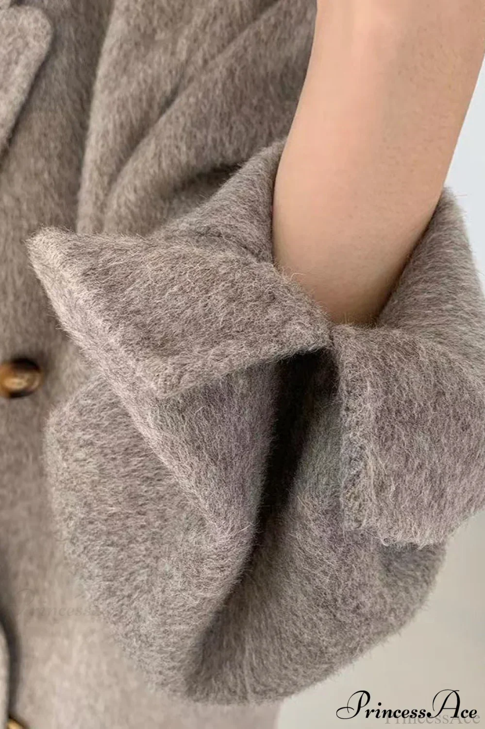 Double-Breasted Reversible Wool Long Oversized Overcoat - Image 7